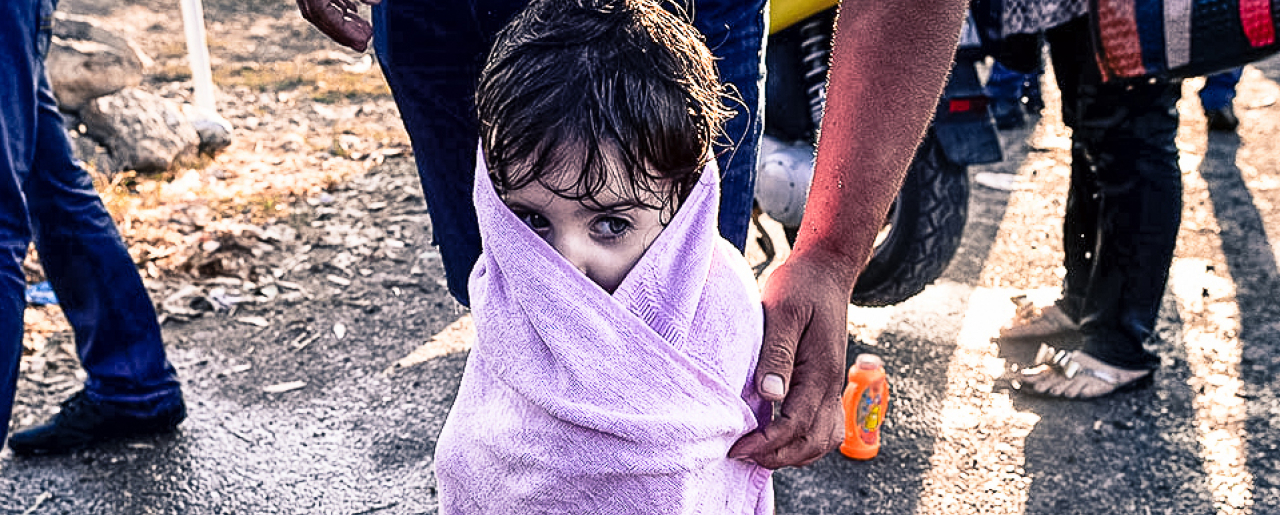 Young girl from Syria at Greek border