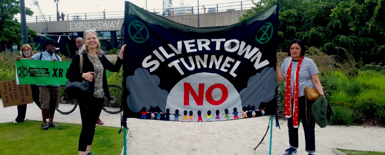 Sian Berry at Silvertown Tunnel protest 