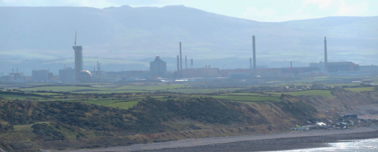 Sellafield with Lakeland Mountains in background