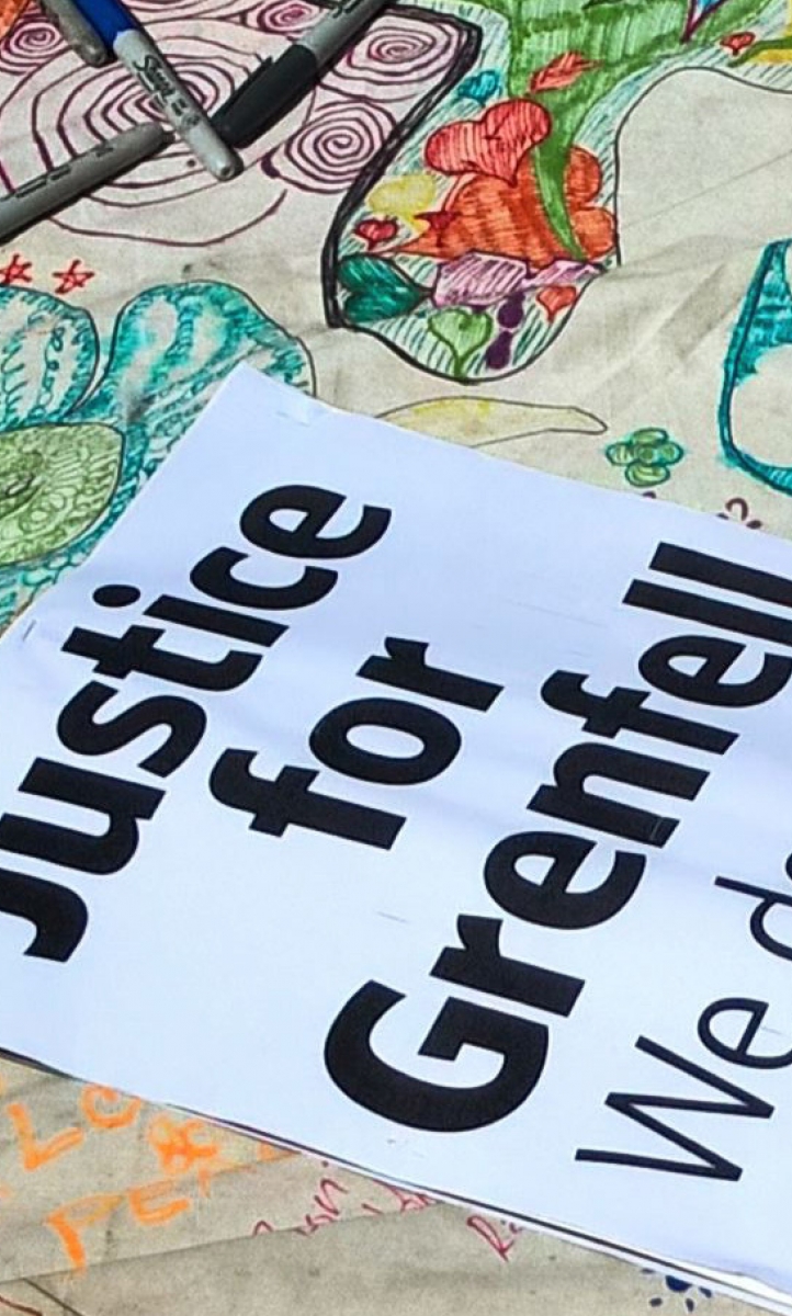 Justice for Grenfell banner