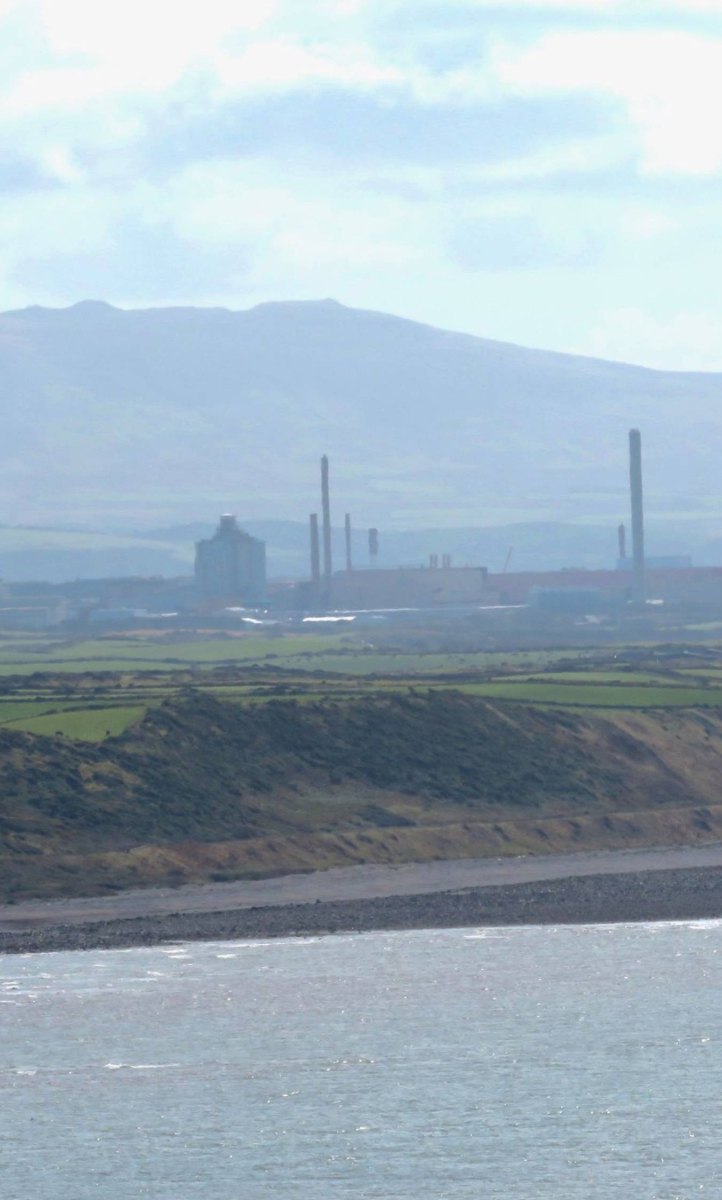 Sellafield with Lakeland Mountains in background
