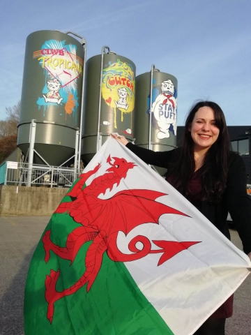 Amelia Womack outside the Tiny Rebel Brewery in Newport