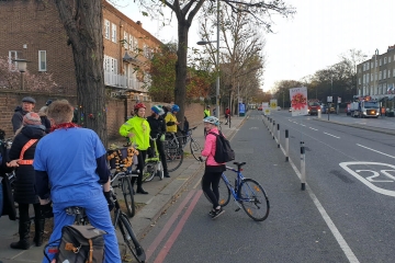 Kensington High Street bike lane protest